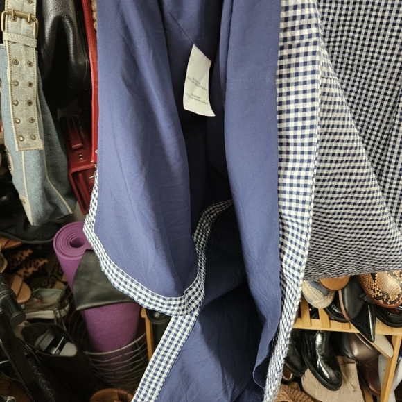 Gal Meets Glam Blue White Carly Gingham Plaid Ruffle Sheath Dress 20 - Picture 8 of 10